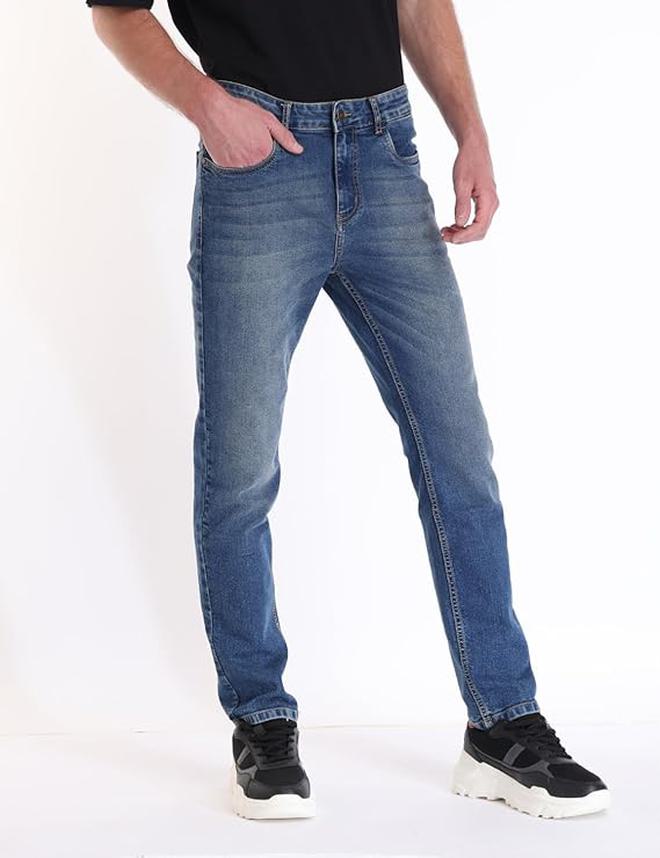 inkd Men's Regular Fit Jeans - Mid-Rise | Cotton Blend | Stretchable Fabric | Classic 5 Pocket Styling - Image 4